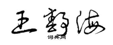 曾庆福王静海草书个性签名怎么写