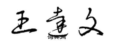 曾庆福王达文草书个性签名怎么写