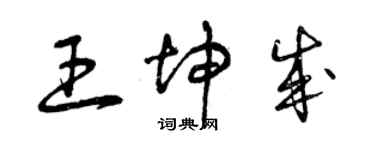 曾庆福王坤成草书个性签名怎么写
