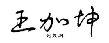 曾庆福王加坤草书个性签名怎么写