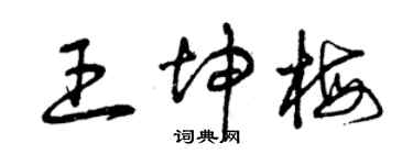 曾庆福王坤梅草书个性签名怎么写