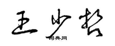 曾庆福王少哲草书个性签名怎么写