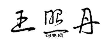 曾庆福王照丹草书个性签名怎么写