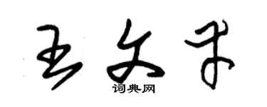 朱锡荣王文幸草书个性签名怎么写