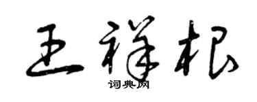 曾庆福王祥根草书个性签名怎么写