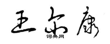 曾庆福王尔康草书个性签名怎么写