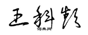 曾庆福王科频草书个性签名怎么写