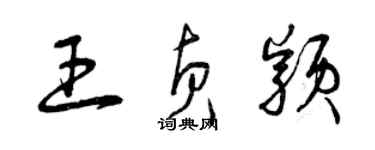 曾庆福王贞颖草书个性签名怎么写
