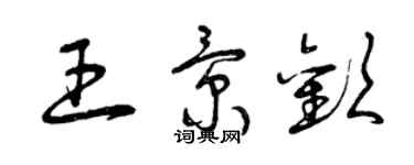 曾庆福王景欢草书个性签名怎么写
