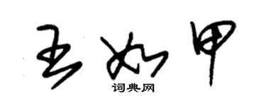朱锡荣王如甲草书个性签名怎么写