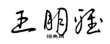 曾庆福王朋雅草书个性签名怎么写