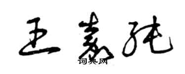 曾庆福王嘉纯草书个性签名怎么写