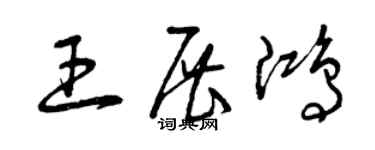 曾庆福王展鸿草书个性签名怎么写