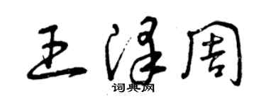 曾庆福王泽周草书个性签名怎么写