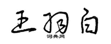 曾庆福王羽白草书个性签名怎么写