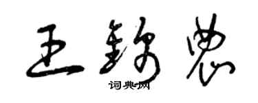 曾庆福王锦农草书个性签名怎么写