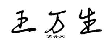 曾庆福王万生草书个性签名怎么写