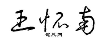 曾庆福王怀南草书个性签名怎么写