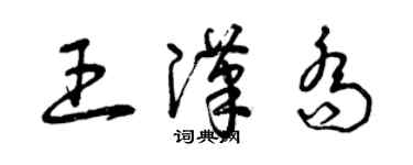 曾庆福王汉乔草书个性签名怎么写