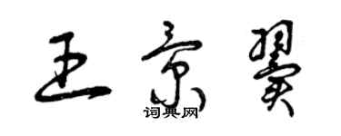 曾庆福王景翼草书个性签名怎么写