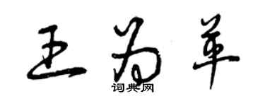 曾庆福王为革草书个性签名怎么写