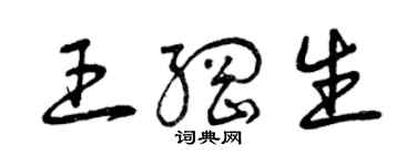 曾庆福王纲生草书个性签名怎么写