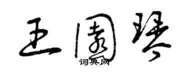 曾庆福王园琴草书个性签名怎么写