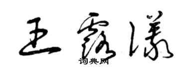 曾庆福王露仪草书个性签名怎么写