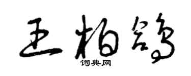 曾庆福王柏鸽草书个性签名怎么写