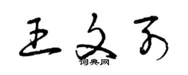 曾庆福王文列草书个性签名怎么写