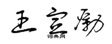 曾庆福王宣励草书个性签名怎么写