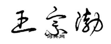 曾庆福王宗渤草书个性签名怎么写