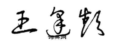 曾庆福王逢频草书个性签名怎么写