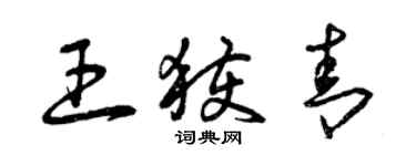 曾庆福王获青草书个性签名怎么写