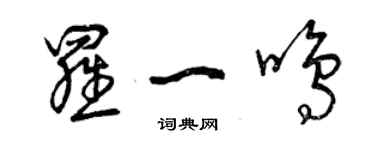 曾庆福罗一鸣草书个性签名怎么写