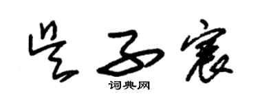朱锡荣吴子宸草书个性签名怎么写