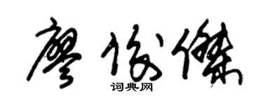 朱锡荣廖俊杰草书个性签名怎么写