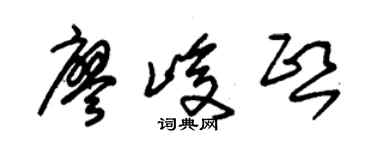 朱锡荣廖峻熙草书个性签名怎么写