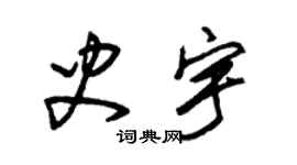 朱锡荣史宇草书个性签名怎么写