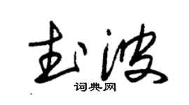 朱锡荣武波草书个性签名怎么写