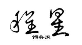 曾庆福程星草书个性签名怎么写
