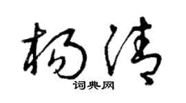 曾庆福杨清草书个性签名怎么写