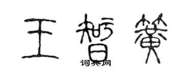 陈声远王智簧篆书个性签名怎么写