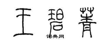 陈墨王碧菁篆书个性签名怎么写