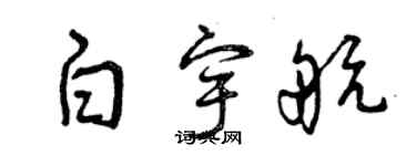 曾庆福白宇航草书个性签名怎么写