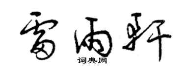 曾庆福雷雨轩草书个性签名怎么写