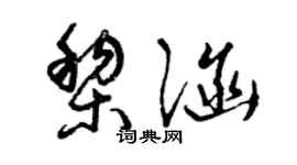 曾庆福黎涵草书个性签名怎么写