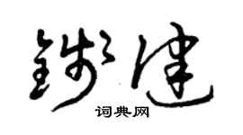 曾庆福钱健草书个性签名怎么写