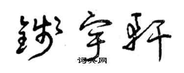 曾庆福钱宇轩草书个性签名怎么写