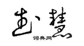 曾庆福武慧草书个性签名怎么写